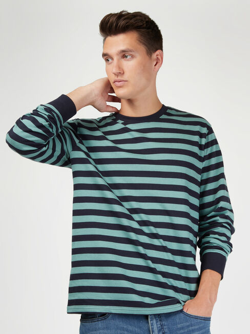 LS Wilton Stripe Crew Tee, Stripe, hi-res