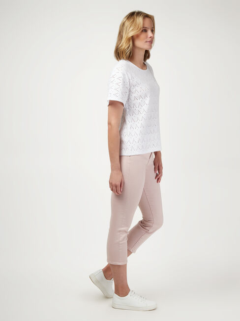 Alexa Cotton Tee, White, hi-res