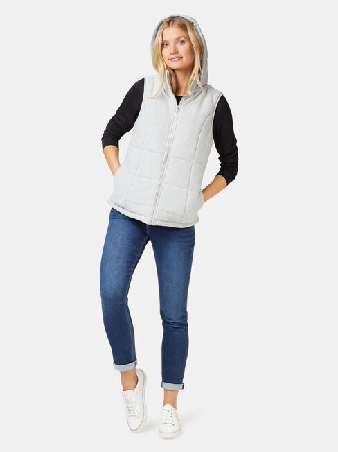 Bella Padded Vest, Grey, hi-res
