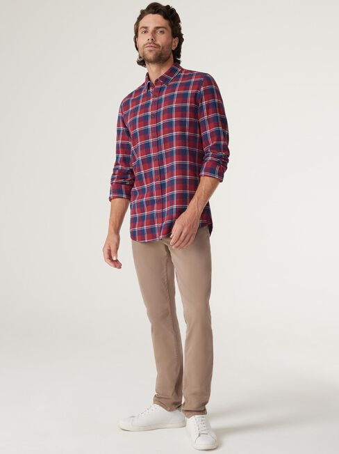 Waverly Brushed Long Sleeve Shirt, Red Multi, hi-res