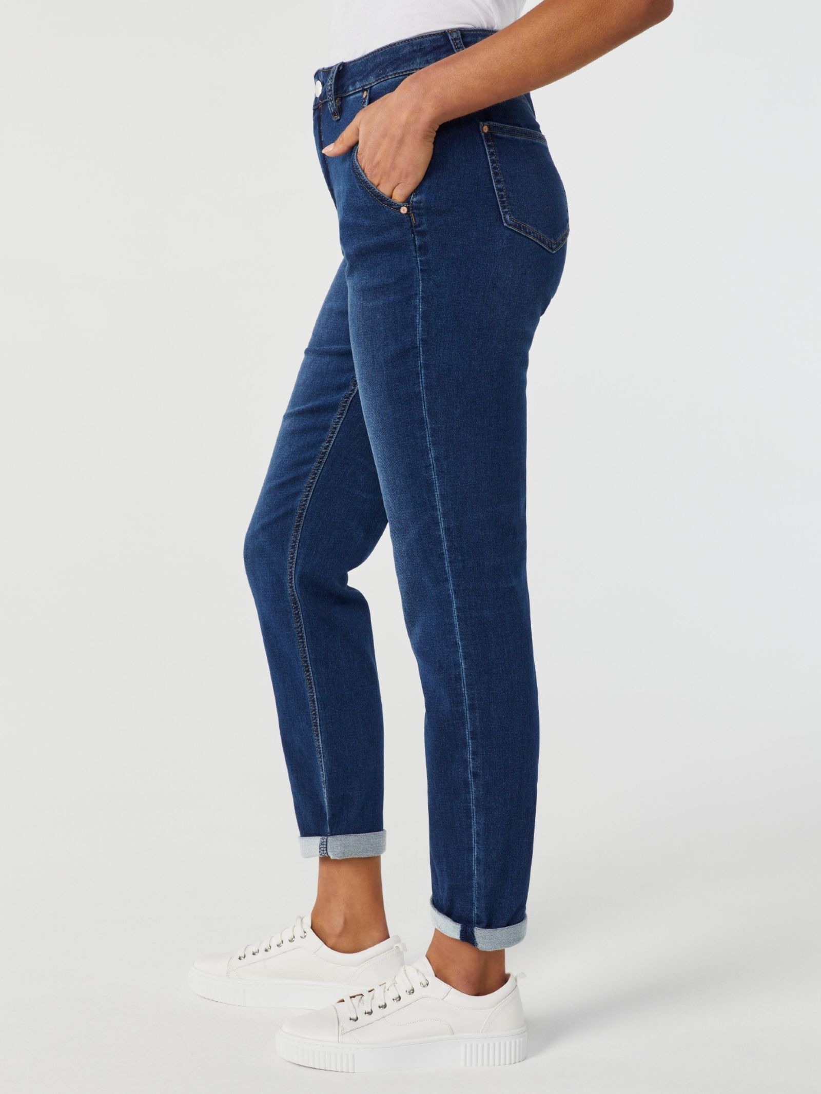 Dark blue boyfriend jeans cheap