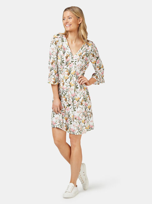 Molly Ladder Dress, White, hi-res