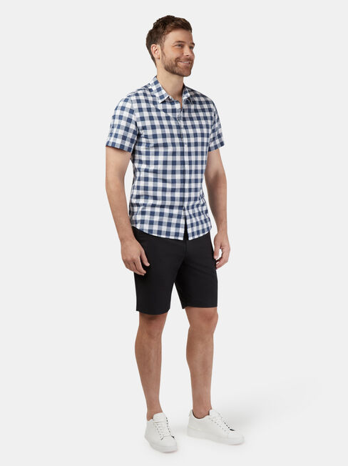 Winston Short Sleeve Check Shirt, Blue, hi-res