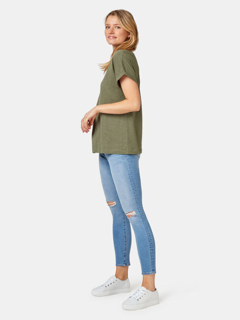 Drop Shoulder Tee, Thyme, hi-res