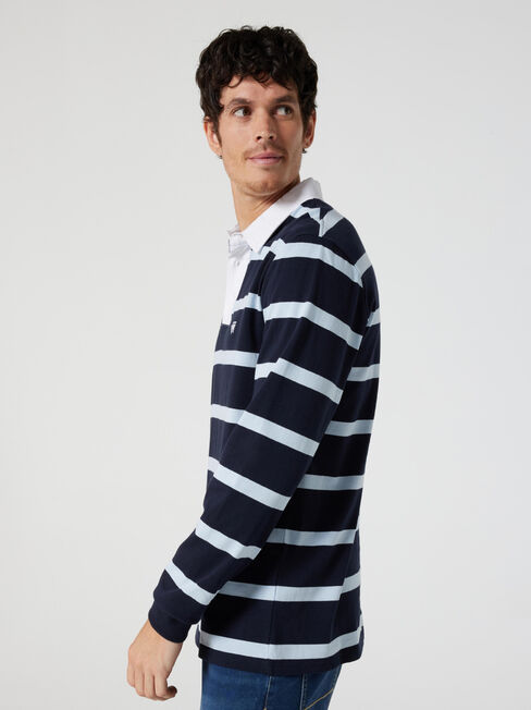 LS Rino Stripe Rugby Polo, Ink Multi Stripe, hi-res
