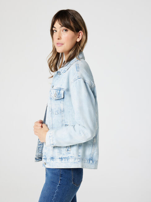 Classic Oversized Jacket, Light Indigo, hi-res