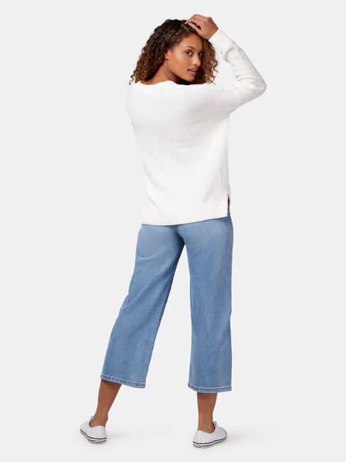 Agnes Chevron Pullover, White, hi-res