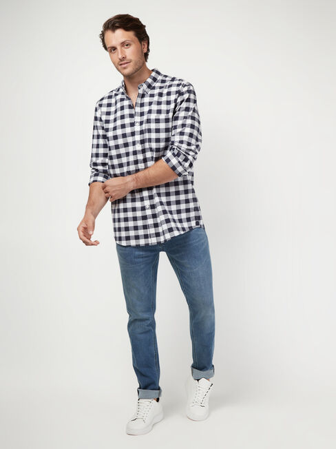 LS Holt Oxford Check Shirt, Blue, hi-res