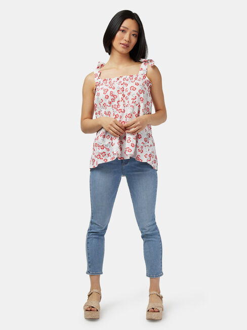Olivia Tiered Cami, Floral, hi-res