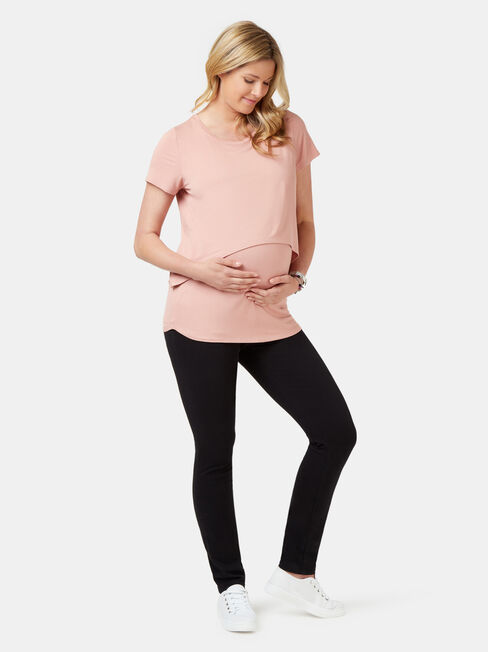Cerese Layered Maternity Top, Pink, hi-res