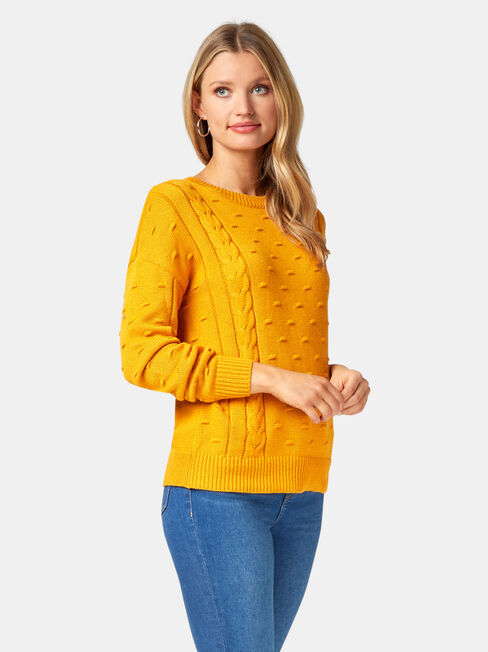 Abby Bobble Knit, Yellow, hi-res