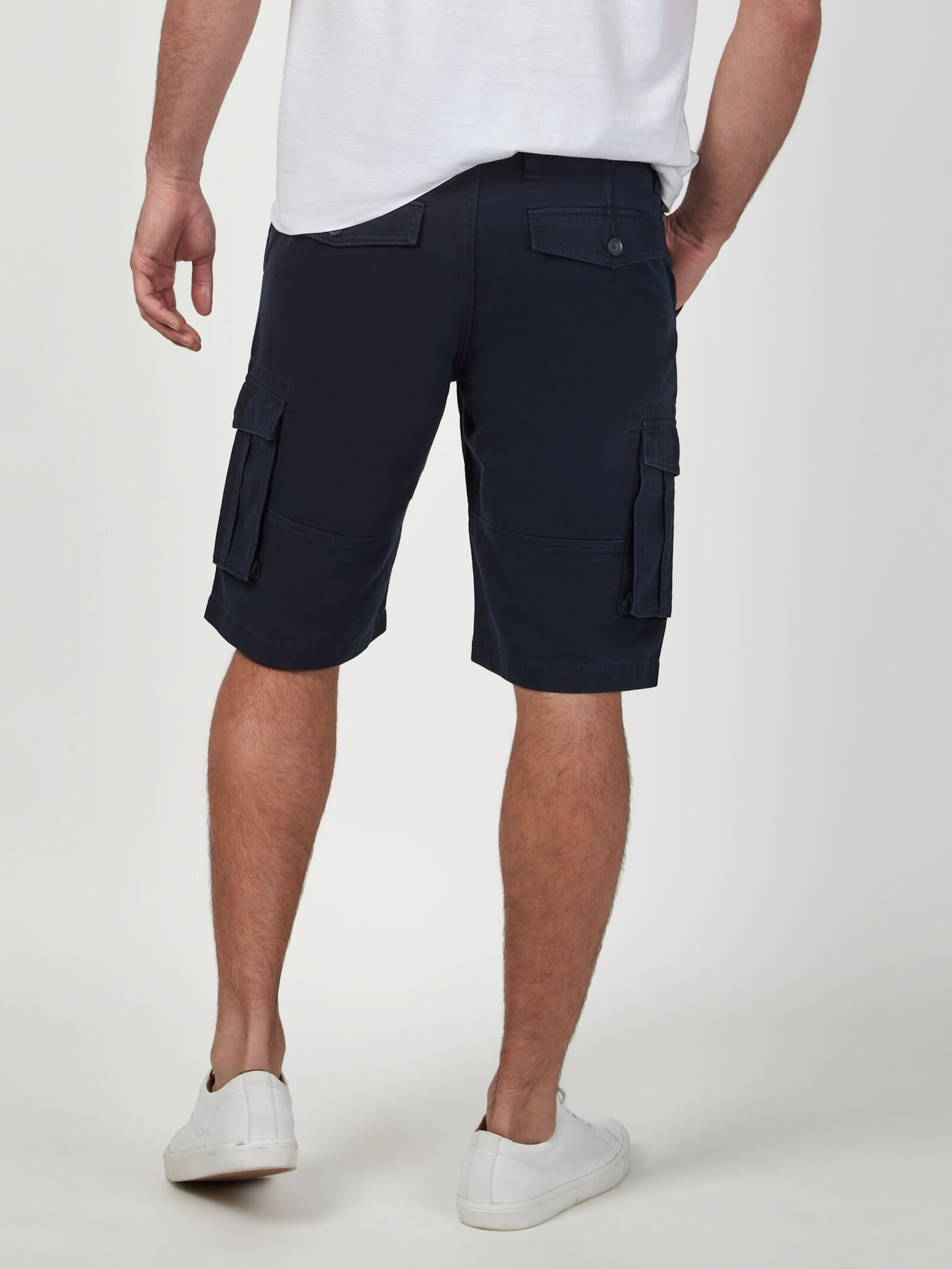 Dark blue cargo shorts on sale