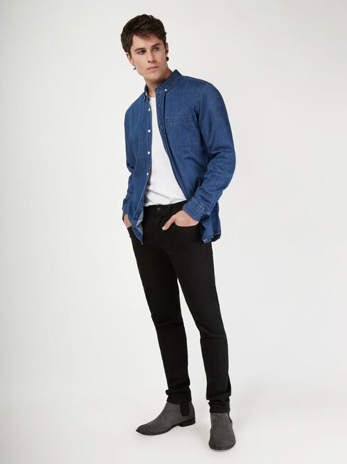 LS Rex Chambray Shirt, Blue, hi-res