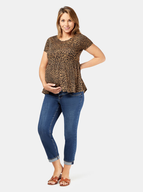 Robyn Tiered Maternity Top, Brown, hi-res