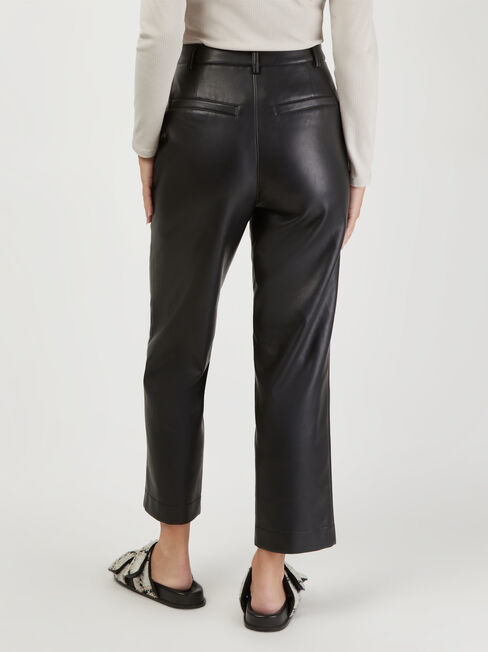 River Straight Faux Leather Pant, Black, hi-res