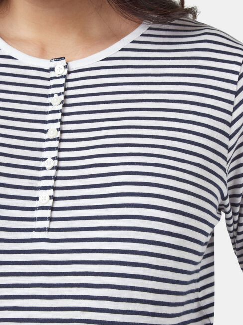 Hendy Henley Maternity Tee, Stripe, hi-res