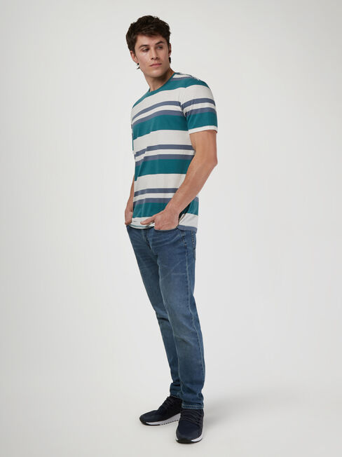 SS Paxton Stripe Crew Tee, Grey, hi-res