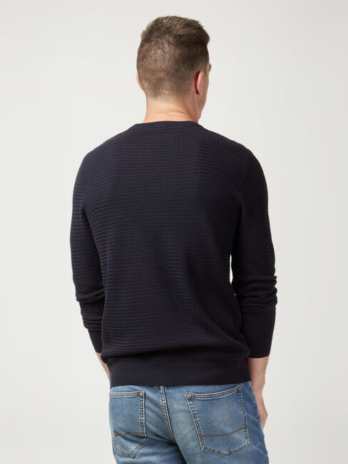 Slater Textured Crew Knit, Blue, hi-res