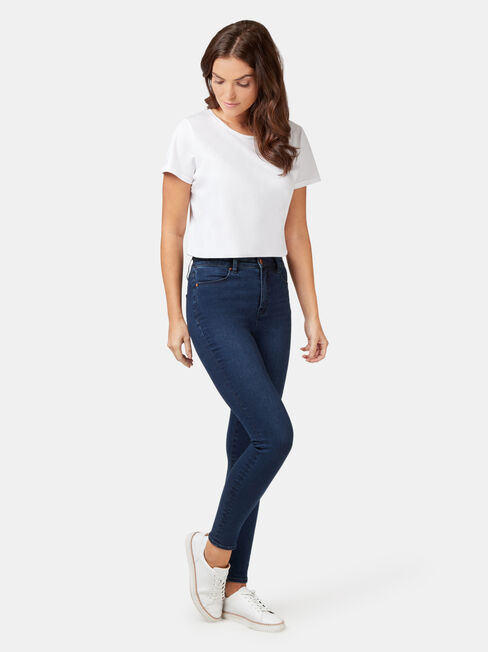 Eco Soft High Waisted Skinny 7/8 Jeans Dark Indigo, Dark Indigo, hi-res