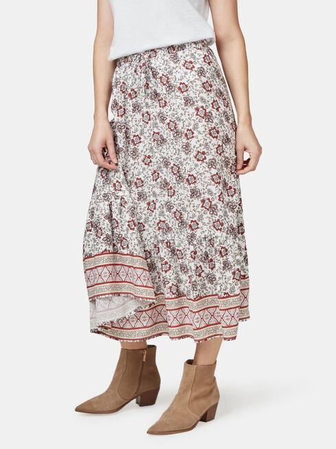 Kira Tiered Skirt, Multi, hi-res