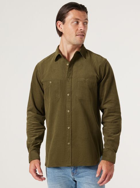 Chicago Corduroy Shirt, Green, hi-res
