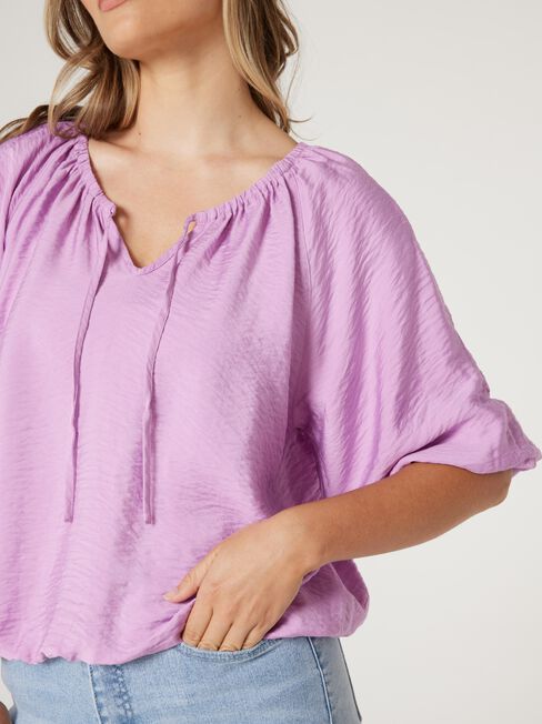 Astrid Tie Front Blouse, Pink, hi-res