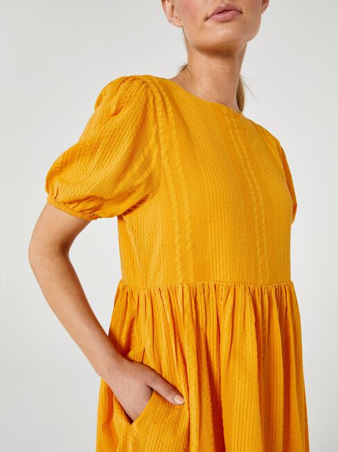 Berry Babydoll Dress, Yellow, hi-res