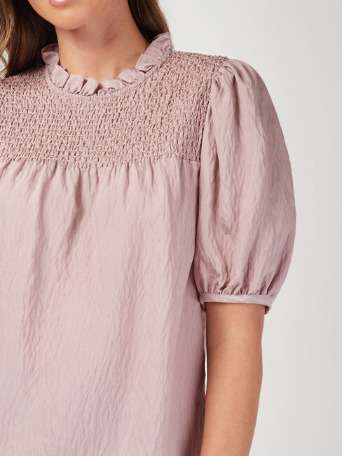 Francesca Puff Sleeve Top, Purple, hi-res