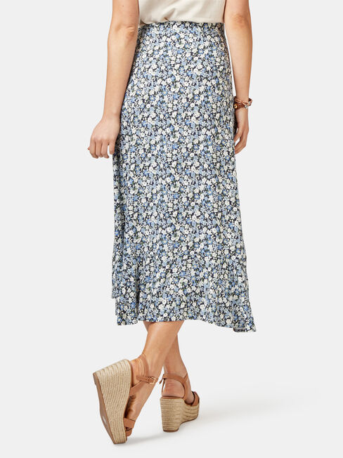Chloe Midi Wrap Skirt, Mid Indigo, hi-res