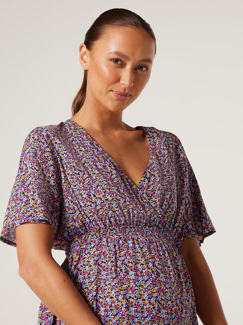 Bobby Wrap Maternity Top, Floral Multi, hi-res