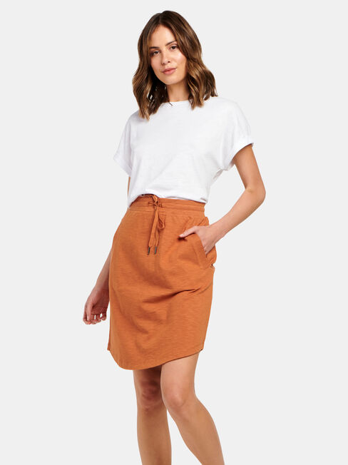Julie Jersey Slub Skirt, Red, hi-res
