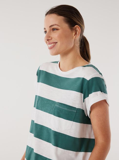 Essential Slub Pocket Tee, Stripe, hi-res