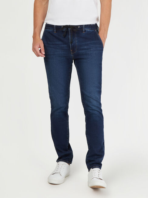 Kash Knit Denim Jogger Pant, Blue, hi-res