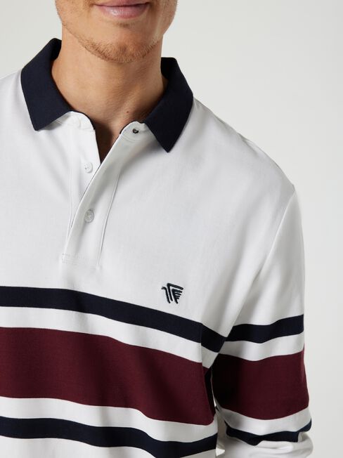 LS Axel Panel Stripe Rugby Polo, white Multi, hi-res