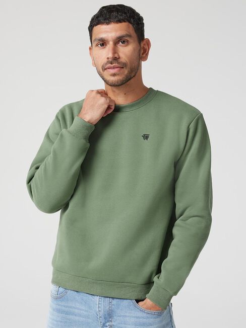 Oli Crew Neck Sweat, Moss, hi-res