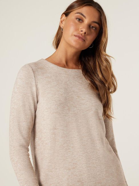 Sia Soft Touch Crew Neck Pullover, Natural Marle, hi-res