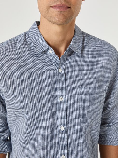 LS Otto Houndstooth Shirt, Blue, hi-res