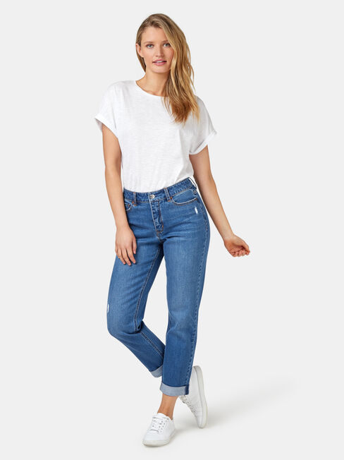 Boyfriend Jeans, Mid Indigo, hi-res