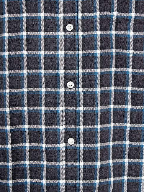 Hudson Long Sleeve Check Shirt, Grey, hi-res