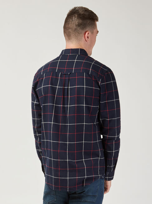 Roman Brushed Check Shirt, Blue, hi-res