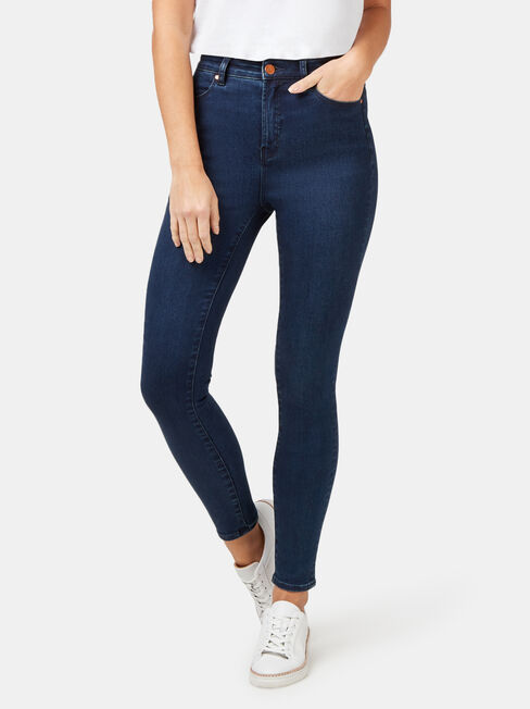 Eco Soft High Waisted Skinny 7/8 Jeans Dark Indigo, Dark Indigo, hi-res