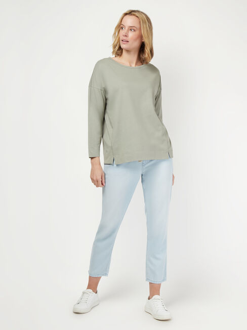 3/4 Sleeve Drop Shoulder Tee, Coloured, hi-res