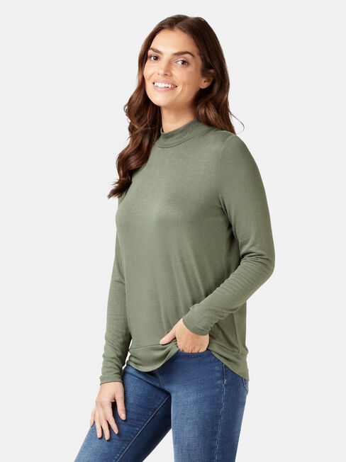 Layla Soft Touch Top, Green, hi-res