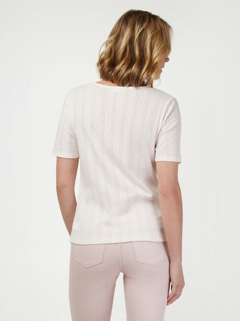 Siena Textured Tee, White, hi-res