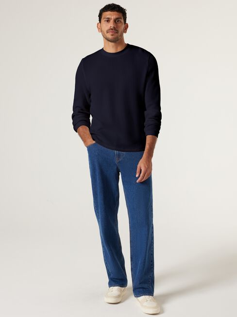 Berlin Waffle Crew Neck Long Sleeve Tee