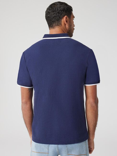 Nash Tipped Short Sleeve Polo, Blue, hi-res