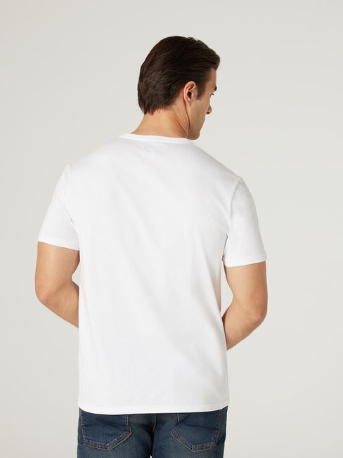 SS Archer Print Crew Tee, White, hi-res