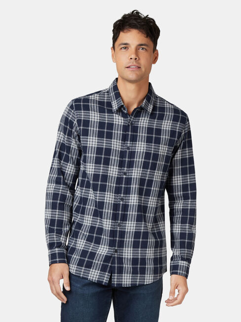 Jack Long Sleeve Brushed Check Shirt, Blue, hi-res