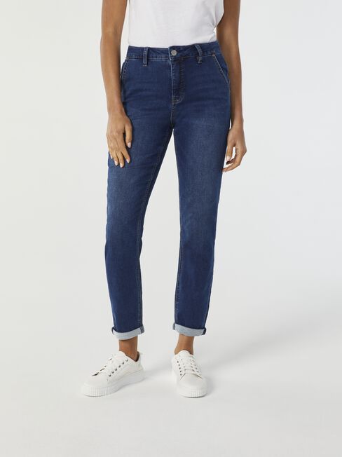 Louisa Slim Boyfriend Jeans, Dark Indigo, hi-res
