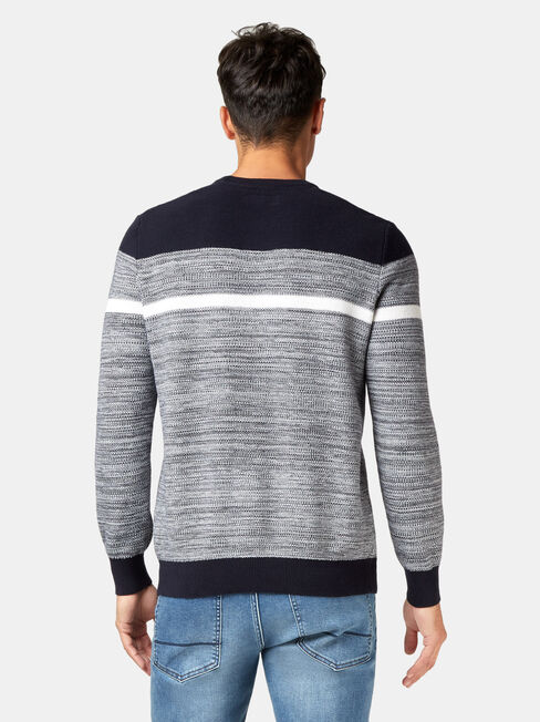 Grant Block Stripe Crew Knit, Blue, hi-res